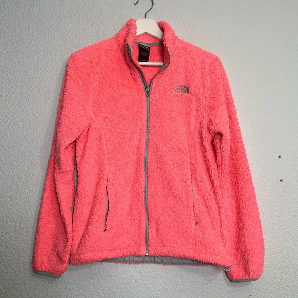 The North Face Women's Size Small Pink Gray‎ Fleece Full Zip Up Jacket